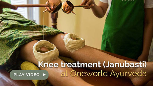 Ayurvedic knee treatment (Janubasti) at Oneworld Ayurveda in Ubud, Bali